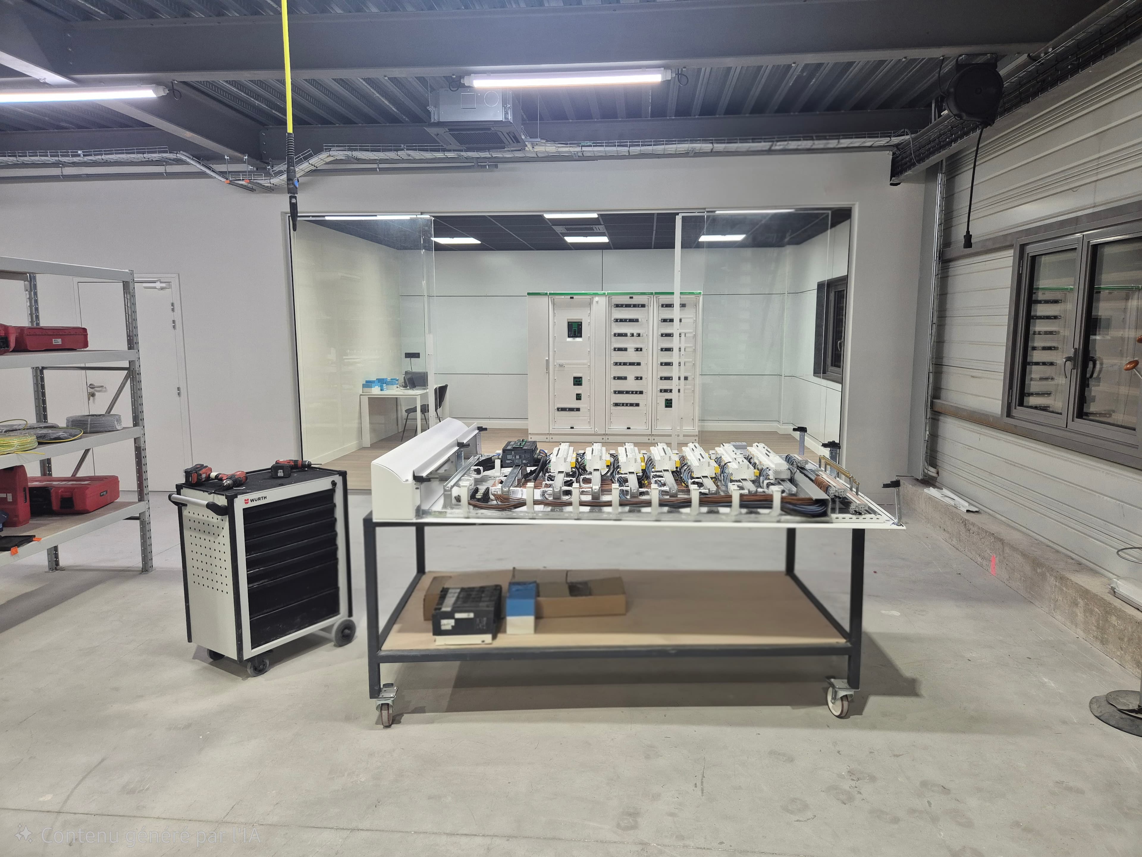 Façade de tableau électrique avec protections repérées